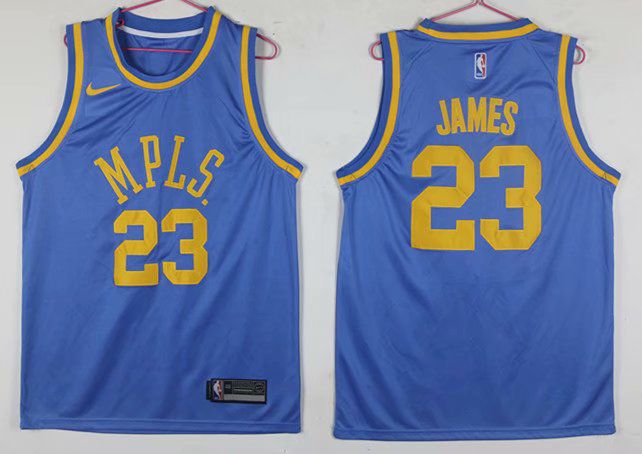 Men Los Angeles Lakers 23 James Blue Nike Game NBA Jerseys
